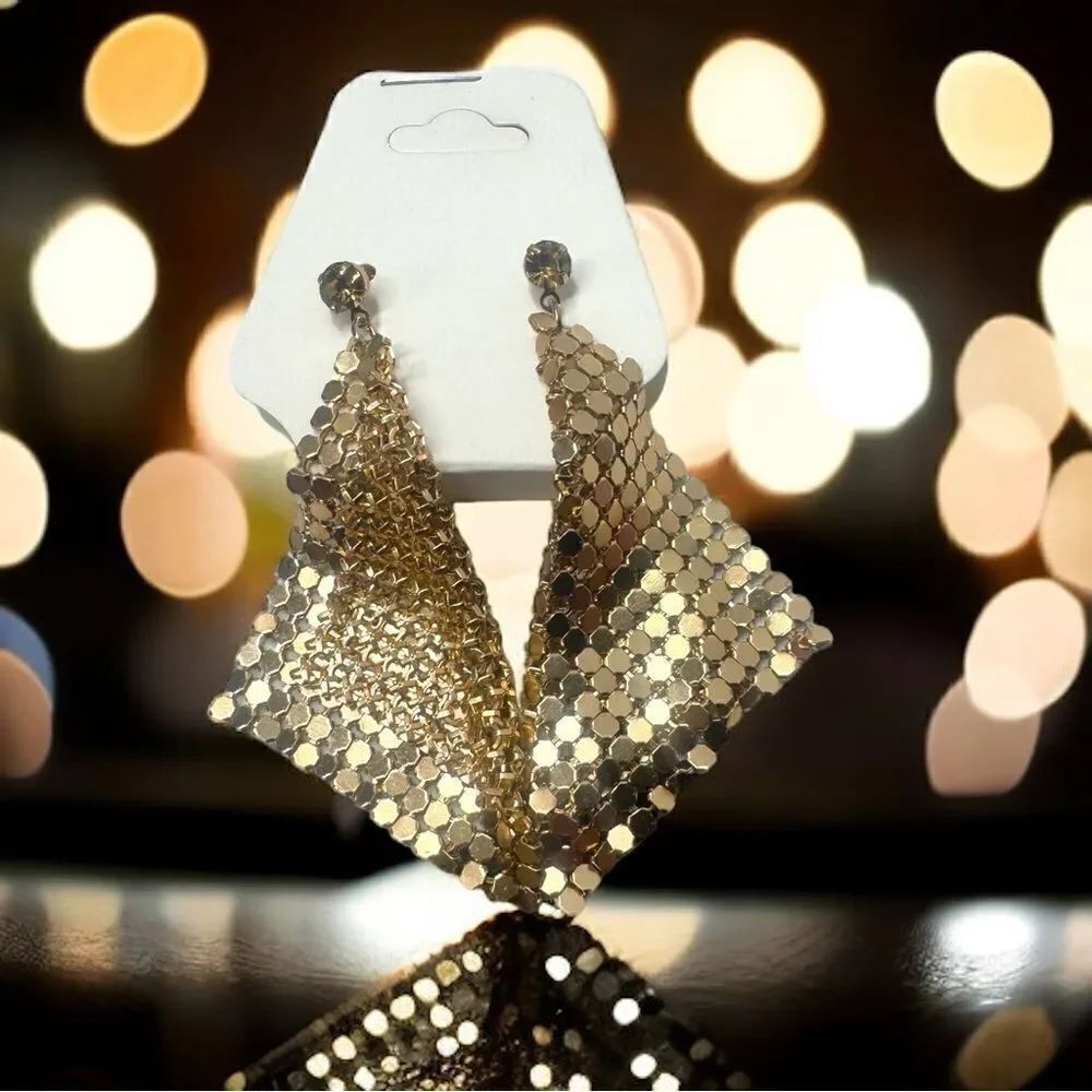 Mesh Earrings l Gold l Lightweight l Post l New